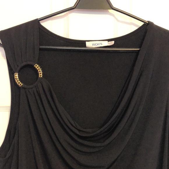 Ricki's black with gold embellishment sleeveless top - Picture 3 of 7
